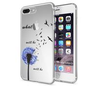 NALIA Funda Compatible con iPhone 8 Plus / 7 Plus, Motivo Design Movil Protectora Ultra-Fina Carcasa Silicona Cubierta, Goma Estuche Telefono Bumper Cover Phone Case, Motiv:Dandelion Azul