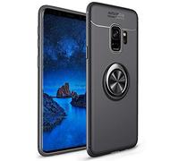 NALIA Funda con Anillo Compatible con Samsung Galaxy S9, Protectora Carcasa con Soporte Movil Coche Magnetico con 360° Kickstand, Fina Ring-Case Cover Cubierta Bumper Dura Estuche - Negro
