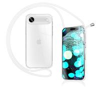 NALIA Funda con Cuerda para iPhone 17 Air - Carcasa Híbrida Transparente & Correa - HANGIT Pro (Trasera Anti-Amarilleo & Ajustable) - Marca Alemana, Color:Luna Bianca