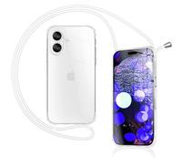 NALIA Funda con Cuerda para iPhone 17 - Carcasa Híbrida Transparente & Correa - HANGIT Pro (Trasera Anti-Amarilleo & Ajustable) - Marca Alemana, Color:Luna Bianca