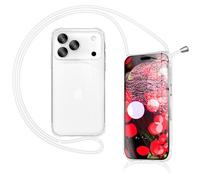 NALIA Funda con Cuerda para iPhone 17 Pro - Carcasa Híbrida Transparente & Correa - HANGIT Pro (Trasera Anti-Amarilleo & Ajustable) - Marca Alemana, Color:Luna Bianca