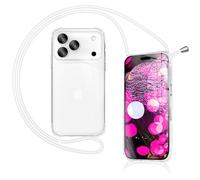 NALIA Funda con Cuerda para iPhone 17 Pro MAX - Carcasa Híbrida Transparente & Correa - HANGIT Pro (Trasera Anti-Amarilleo & Ajustable) - Marca Alemana, Color:Luna Bianca