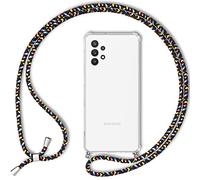 NALIA Funda con Cuerda para Samsung Galaxy A13 4G / A13 5G - Carcasa Híbrida Transparente & Correa - HANGIT (Trasera Anti-Amarilleo & Ajustable) - Marca Alemana, Color:Negro Multicolor