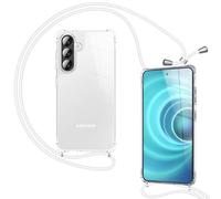 NALIA Funda con Cuerda para Samsung Galaxy A37 - Carcasa, Luna Bianca | Manos Libres, Móvil Seguro, Airbag Invisible, Trasera Cristalina, Tu Toque De Estilo, HANGIT PRO