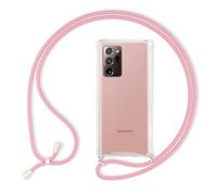 NALIA Funda con Cuerda para Samsung Galaxy Note 20 Ultra - Carcasa Híbrida Transparente & Correa - HANGIT (Trasera Anti-Amarilleo & Ajustable) - Marca Alemana, Color:Pink Rosa