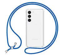 NALIA Funda con Cuerda para Samsung Galaxy S23 - Carcasa Híbrida Transparente & Correa - HANGIT Pro (Trasera Anti-Amarilleo & Ajustable) - Marca Alemana, Color:Azul