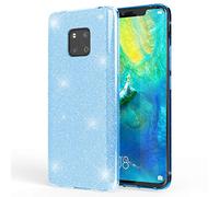 NALIA Funda de Purpurina Compatible con Huawei Mate 20 Pro - Aspecto Brillante & Agarre - SHINEPOP (Carcasa Silicona) - Marca de Berlín, Color:Turquesa
