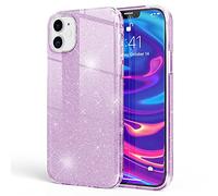 NALIA Funda de Purpurina Compatible con iPhone 12/12 Pro - Aspecto Brillante & Agarre - SHINEPOP (Carcasa Silicona) - Marca de Berlín, Color:Morado
