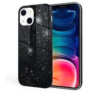 NALIA Funda de Purpurina Compatible con iPhone 13 - Aspecto Brillante & Agarre - SHINEPOP (Carcasa Silicona) - Marca de Berlín, Color:Negro