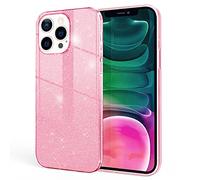 NALIA Funda de Purpurina Compatible con iPhone 13 Pro - Aspecto Brillante & Agarre - SHINEPOP (Carcasa Silicona) - Marca de Berlín, Color:Pink Rosa