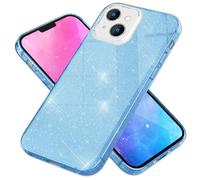 NALIA Funda de Purpurina Compatible con iPhone 14 Plus - Aspecto Brillante & Agarre - SHINEPOP (Carcasa Silicona) - Marca de Berlín, Color:Azul