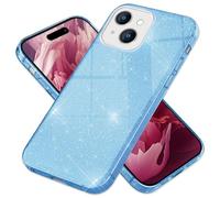NALIA Funda de Purpurina Compatible con iPhone 15 - Aspecto Brillante & Agarre - SHINEPOP (Carcasa Silicona) - Marca de Berlín, Color:Azul