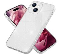 NALIA Funda de Purpurina Compatible con iPhone 15 Plus - Aspecto Brillante & Agarre - SHINEPOP (Carcasa Silicona) - Marca de Berlín, Color:Plata