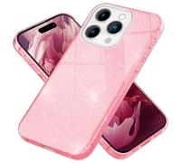 NALIA Funda de Purpurina Compatible con iPhone 15 Pro - Aspecto Brillante & Agarre - SHINEPOP (Carcasa Silicona) - Marca de Berlín, Color:Pink Rosa