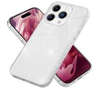 NALIA Funda de Purpurina Compatible con iPhone 15 Pro MAX - Aspecto Brillante & Agarre - SHINEPOP (Carcasa Silicona) - Marca de Berlín, Color:Plata