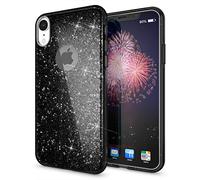 NALIA Funda de Purpurina Compatible con iPhone XR - Aspecto Brillante & Agarre - SHINEPOP (Carcasa Silicona) - Marca de Berlín, Color:Negro