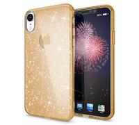 NALIA Funda de Purpurina Compatible con iPhone XR - Aspecto Brillante & Agarre - SHINEPOP (Carcasa Silicona) - Marca de Berlín, Color:Gold Oro