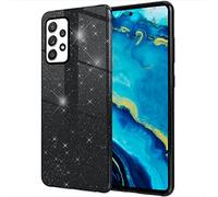NALIA Funda de Purpurina Compatible con Samsung Galaxy A33 - Aspecto Brillante & Agarre - SHINEPOP (Carcasa Silicona) - Marca de Berlín, Color:Negro