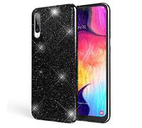 NALIA Funda de Purpurina Compatible con Samsung Galaxy A50 - Aspecto Brillante & Agarre - SHINEPOP (Carcasa Silicona) - Marca de Berlín, Color:Negro