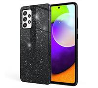 NALIA Funda de Purpurina Compatible con Samsung Galaxy A52 / A52 5G / A52s 5G - Aspecto Brillante & Agarre - SHINEPOP (Carcasa Silicona) - Marca de Berlín, Color:Negro