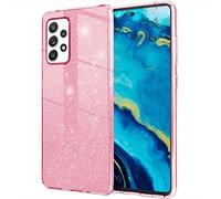 NALIA Funda de Purpurina Compatible con Samsung Galaxy A53 - Aspecto Brillante & Agarre - SHINEPOP (Carcasa Silicona) - Marca de Berlín, Color:Pink Rosa