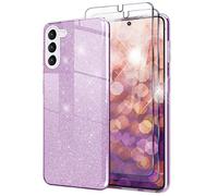 NALIA Funda de Purpurina Compatible con Samsung Galaxy S23 Plus - Aspecto Brillante & Agarre - SHINEPOP (Carcasa Silicona) - Marca de Berlín, Color:Morado