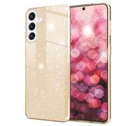 NALIA Funda de Purpurina Compatible con Samsung Galaxy S24 Plus - Aspecto Brillante & Agarre - SHINEPOP (Carcasa Silicona) - Marca de Berlín, Color:Gold Oro