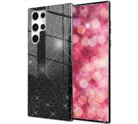 NALIA Funda de Purpurina Compatible con Samsung Galaxy S24 Ultra - Aspecto Brillante & Agarre - SHINEPOP (Carcasa Silicona) - Marca de Berlín, Color:Negro