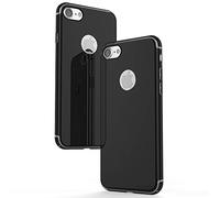 NALIA Funda Espejo Compatible con iPhone 7, Ultra-Fina Protectora Carcasa Bumper Mirror Hard-Case, Delgado Cubierta Dura Telefono Movil Cobertura Smart-Phone Cover Estuche, Color:Negro