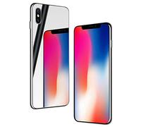 NALIA Funda Espejo Compatible con iPhone X/XS, Mirror Hard-Case in 9H Vidrio Templado & Silicona Bumper, Delgado Carcasa Rigida Cover Resistente Telefono Movil Proteccion, Color:Plata