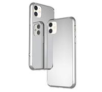 NALIA Funda Espejo para iPhone 11 - Cristal Real (Espejo 9H & Resistente) - RAYN (Carcasa Rígida Premium & Bumper Silicona) - Marca Alemana, Color:Plata