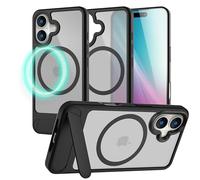 NALIA Funda Magnética para iPhone 16 - Soporte Plegable & Cámara - Triton (Mate Transparente & Híbrida) - Marca Alemana