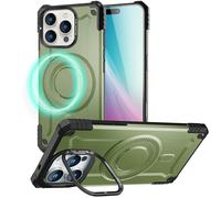 NALIA Funda Magnética Robusta para iPhone 16 Pro - Compatible MagSafe & Soporte Cámara - Granite (Carcasa Antigolpes Resistente) - German Brand, Color:Armor Verde Titanio