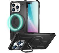 NALIA Funda Magnética Robusta para iPhone 16 Pro MAX - Compatible MagSafe & Soporte Cámara - Granite (Carcasa Antigolpes Resistente) - German Brand, Color:Armor Negro Titanio
