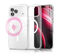 NALIA Funda Magnética Transparente para iPhone 17 Pro - Sistema MagPower (Compatible con MagSafe) - LUMEX (Efecto Cristal Noble, Pero Irrompible) - Marca Alemana
