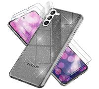 NALIA Funda Purpurina para Samsung Galaxy S23 - Carcasa Silicona Brillante - DAZZLIN (Transparente & Antigolpes) - Marca Alemana, Color:Negro