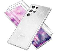 NALIA Funda Purpurina para Samsung Galaxy S23 Ultra - Carcasa Silicona Brillante - DAZZLIN (Transparente & Antigolpes) - Marca Alemana, Color:Transparente
