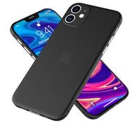 NALIA Funda Rígida Ultra Delgada para iPhone 12 Mini - Mate-Transparente & 0.3mm Fina - Phantom (Carcasa Ultrafina & Protección Total de Cámara) - Marca Alemana, Color:Negro