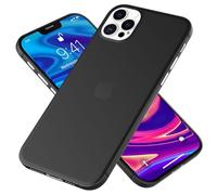 NALIA Funda Rígida Ultra Delgada para iPhone 12 Pro MAX - Mate-Transparente & 0.3mm Fina - Phantom (Carcasa Ultrafina & Protección Total de Cámara) - Marca Alemana, Color:Negro