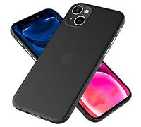 NALIA Funda Rígida Ultra Delgada para iPhone 13 Mini - Mate-Transparente & 0.3mm Fina - Phantom (Carcasa Ultrafina & Protección Total de Cámara) - Marca Alemana, Color:Negro