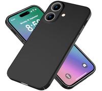 NALIA Funda Rígida Ultra Delgada para iPhone 16 - Anti-Huellas & 0.5mm Fina - PUREFIT (Mate & Ligera) - Marca Alemana, Color:Negro