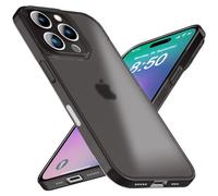 NALIA Funda Rígida Ultra Delgada para iPhone 16 Pro - Mate-Transparente & 0.3mm Fina - Phantom (Carcasa Ultrafina & Protección Total de Cámara) - Marca Alemana, Color:Negro Transparente