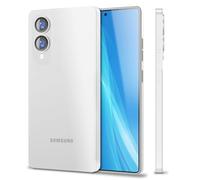 NALIA Funda Rígida Ultra Delgada para Samsung Galaxy S25 Edge | Blanco Transparente, Protección De Cámara Integral, Acabado Frost, Material High-Tech, PHANTOM