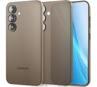 NALIA Funda Rígida Ultra Delgada para Samsung Galaxy S25 - Mate-Transparente & 0.3mm Fina - Phantom (Carcasa Ultrafina & Protección Total de Cámara) - Marca Alemana, Color:Taupe Transparente