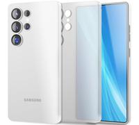 NALIA Funda Rígida Ultra Delgada para Samsung Galaxy S25 Ultra | Blanco Transparente, Protección De Cámara Integral, Acabado Frost, Material High-Tech, PHANTOM