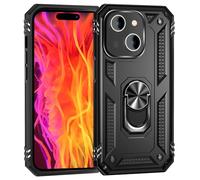 NALIA Funda Robusta para iPhone 15 - Anillo 360° & Compatible Soporte Magnético - RINGDEFEND (Carcasa Militar) - Marca Alemana, Color:Negro