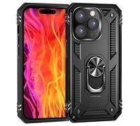 NALIA Funda Robusta para iPhone 15 Pro MAX - Anillo 360° & Compatible Soporte Magnético - RINGDEFEND (Carcasa Militar) - Marca Alemana, Color:Negro