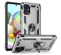NALIA Funda Robusta para Samsung Galaxy A51 - Anillo 360° & Compatible Soporte Magnético - RINGDEFEND (Carcasa Militar) - Marca Alemana, Color:Plata