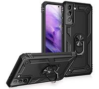 NALIA Funda Robusta para Samsung Galaxy S21 Plus - Anillo 360° & Compatible Soporte Magnético - RINGDEFEND (Carcasa Militar) - Marca Alemana, Color:Negro