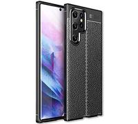 NALIA Funda Silicona Efecto Cuero para Samsung Galaxy S22 Ultra - Agarre & Mate - Barron Carcasa Protectora (Anti-Huellas, Antigolpes & Fina) - Marca Alemana